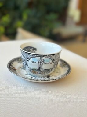 Montana / Old Faithful Souvenir Porcelain Teacup and Saucer